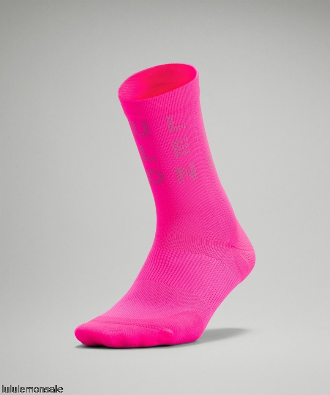Lululemon Damen DELULU452 | Highlight Pink Powerstride Crew Socke Reflective